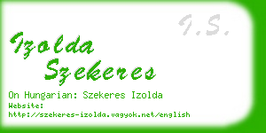 izolda szekeres business card